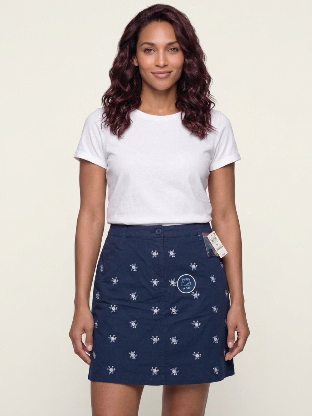 NWT Navy Embroidered Floral Skort Women’s Size 14 Golf Tennis Coastal